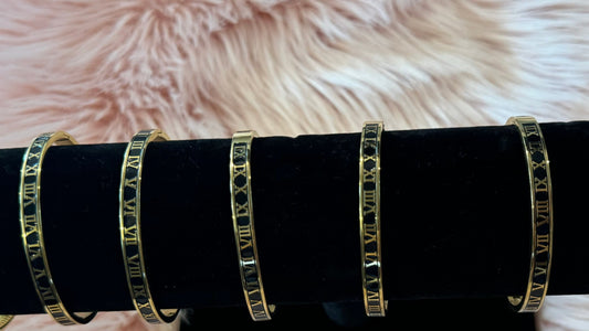 Roman Numeral Bangle Bracelet