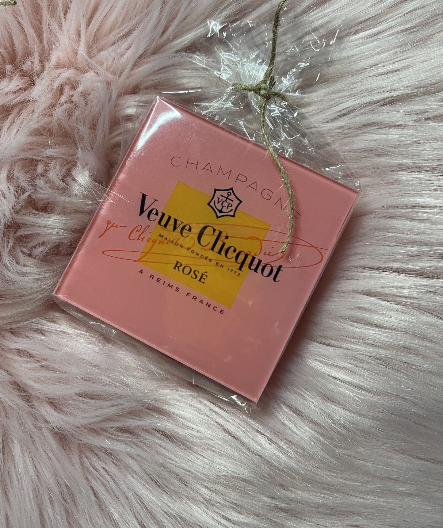 Veuve Clicquoit Rose  4pc Coaster Set