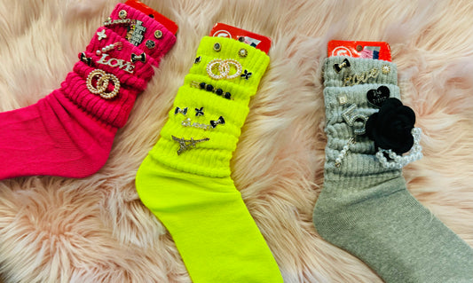 Bedazzled Glam Slouchy Socks